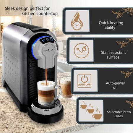 Nutrichef Coffee Machine With Milk Frother PKNESPRESO70